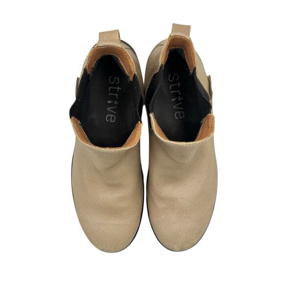 Strive Chelsea Neutral Tan Silver Sheen Pull On Lightweight Comfort Ankle Boots - Picture 7 of 12